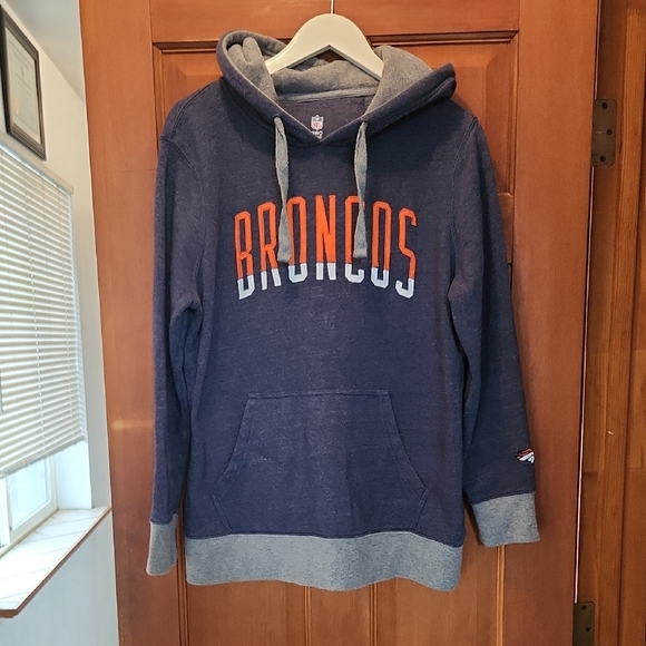 NFL Tops - Broncos Blue and Gray Hoodie